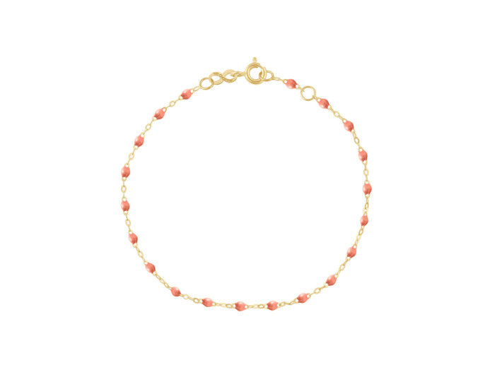 Bracelet Gigi Clozeau Classique en or jaune et résine saumon, 17cm