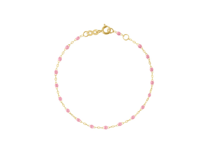 Bracelet Gigi Clozeau Classique en or jaune et résine fuchsia, 17cm