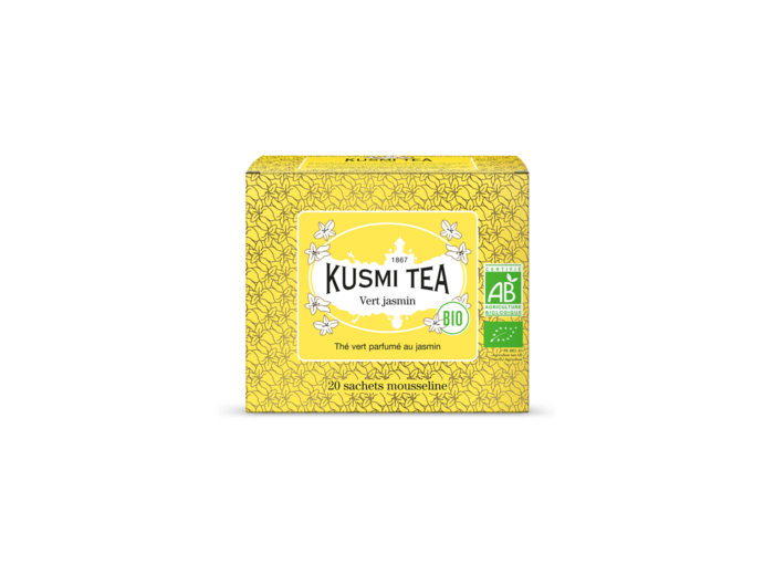 Thés Aromatisés Verts Vert jasmin Bio - Etui 20 sachets mousseline - 40gr