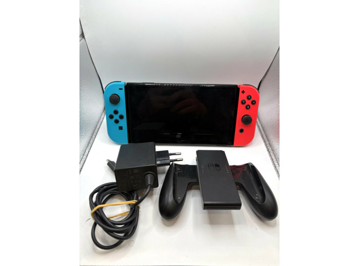 Console Nintendo Switch (Modèle OLED) avec Manettes Joy - Con Bleu Néon/Rouge Néon