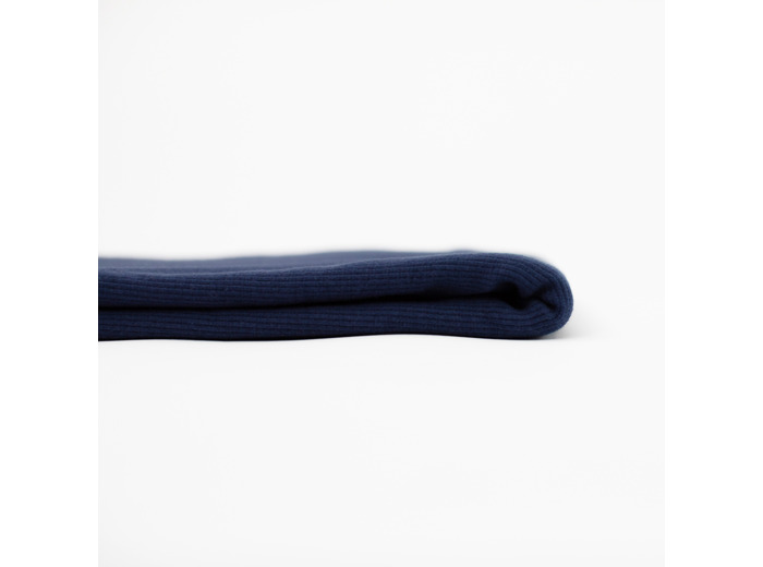 See You at Six - Tissu Jersey Bord-Cotes Uni Couleur Bleu Océana
