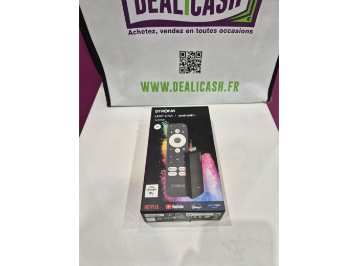 STRONG Leap-UNA Stick De Streaming Box Android TV, Wi-FI, Chromecast Intégré, Box TV Android 11, Assistant Google, HDR10+, Dolby Audio & Dolby Vision, Google Play, Netflix, Youtube