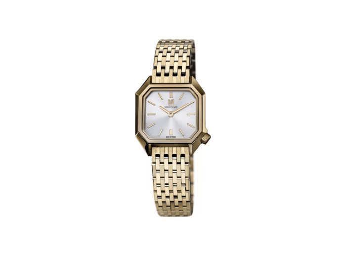 Montre March LA.B LADY MANSART ELECTRIQUE 26 MM - CONTINENTAL - Acier Poli Brossé 9 Maillons Doré