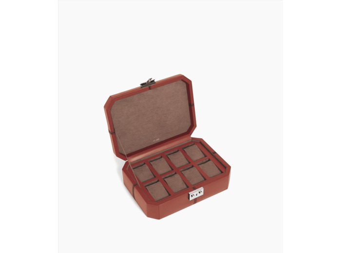 Coffret 8 montres fermoir T en cuir