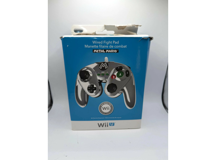 Manette fight pad pdp pour wii u - édition limitée Mario métal