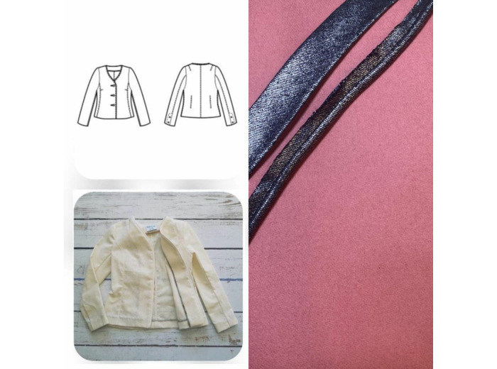 Christine Charles – Kit Couture Veste Armélia Couleur Rose et Noir