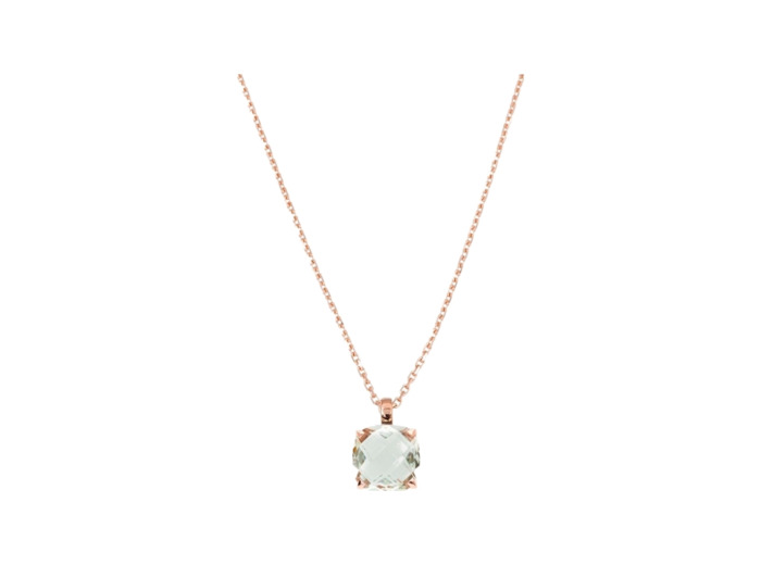 Collier Cesare Pompanon Poppy Blue en or rose et prasiolite