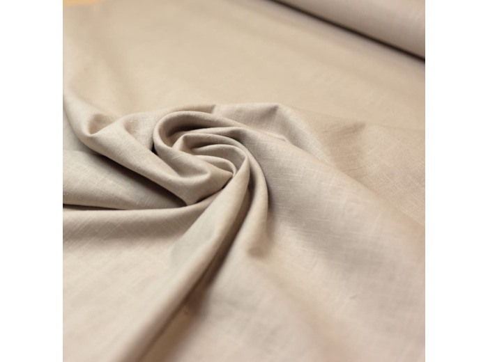 Sélection Coup de Coudre - Tissu Toile de Pur Lin Uni Beige Naturel