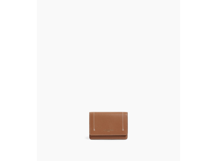 Petit porte cartes à rabat Louison en cuir grainé
