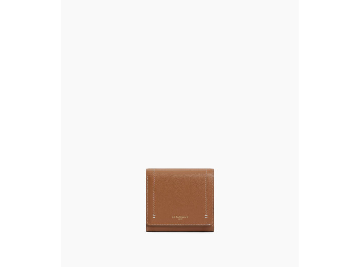 Petit portefeuille à rabat Louison en cuir grainé