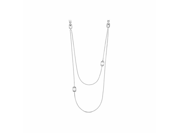 Sautoir Arthus Bertrand Ruban Jaseron en argent poli