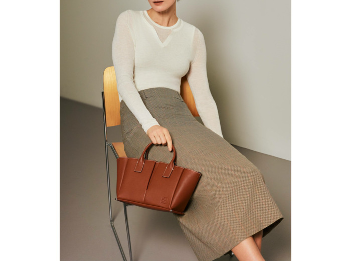 Petit sac à main Elena en cuir grainé