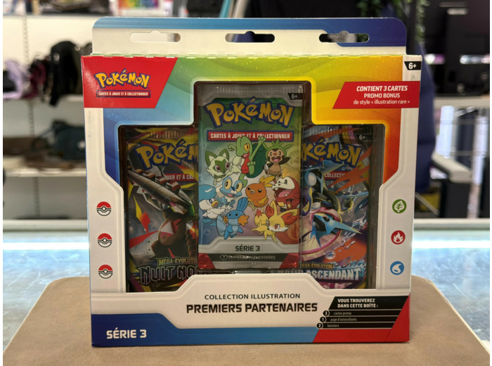 Pokémon : Coffret 3 boosters - Collection Illustration Premiers Partenaires - ex Août Start 3