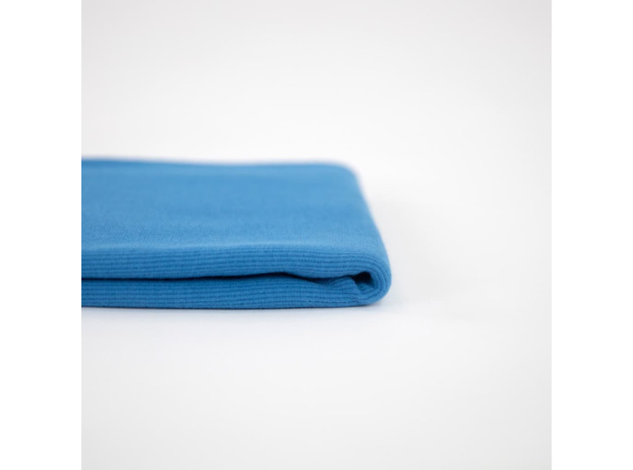 See You at Six - Tissu Jersey Bord-Cotes Uni Couleur Bleu Côte Pacifique