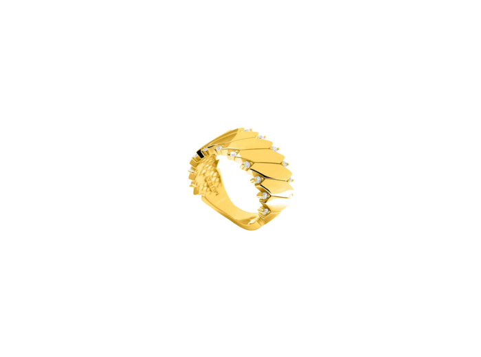 Bague Murat Minuit en argent doré à l'or et oxyde de zirconium