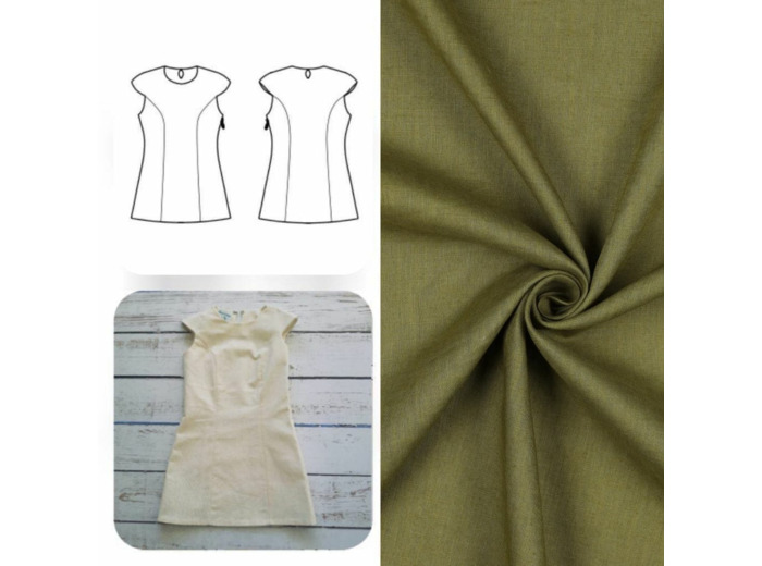 Christine Charles – Kit Couture Robe Yselda Uni Couleur Kaki