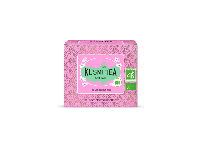 Thés Aromatisés Verts Vert rose Bio - Etui 20 sachets mousseline - 40gr