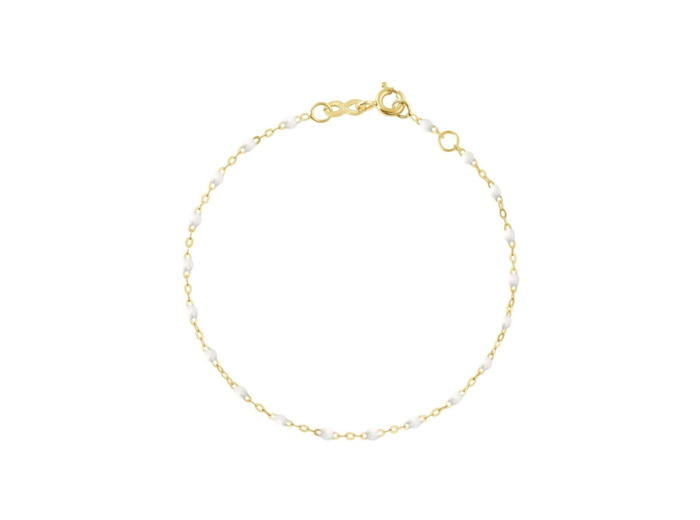 Bracelet Gigi Clozeau Classique en or jaune et résine blanche, 17cm