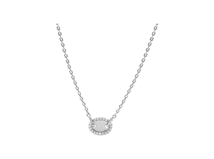 Collier Murat Café Lumière en argent rhodié et oxyde de zirconium