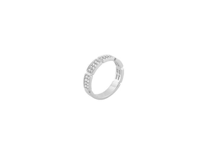 Bague Murat Les Pavés en argent rhodié et oxyde de zirconium