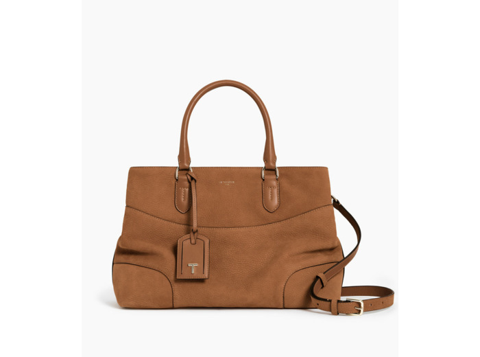 Grand sac à main Romy en cuir nubuck grainé
