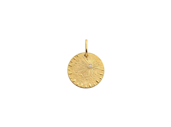 Médaille Arthus Bertrand Pluie d'Etoiles en or jaune et diamant