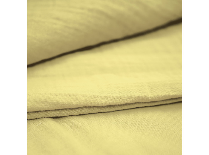 C. Pauli - Tissu Double Gaze Coton Biologique Uni Couleur Chardonnay