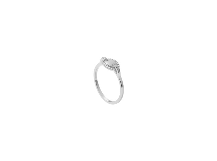 Bague Murat Café Lumière en argent rhodié et oxyde de zirconium