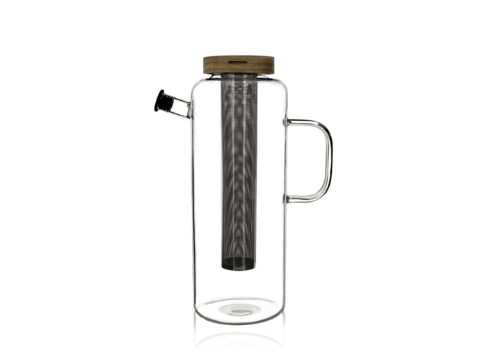 OGO Théière / pichet en verre 1,5L couvercle acacia avec filtre en inox