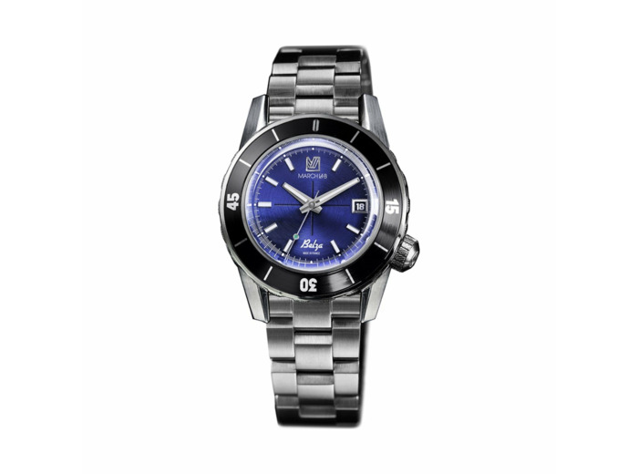 Montre March LA.B BELZA AUTOMATIQUE 40 MM OCEAN - Acier Brossé 3 Maillons