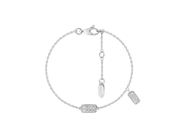 Bracelet Murat Les Pavés en argent rhodié et oxyde de zirconium