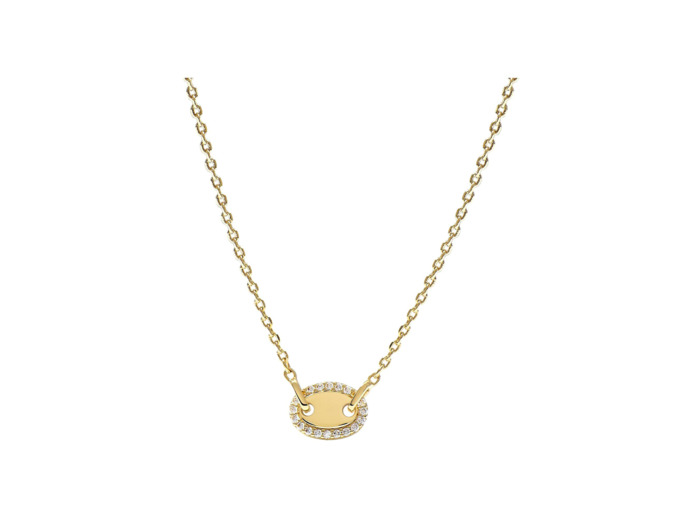 Collier Murat Café Lumière en argent doré à l'or et oxyde de zirconium