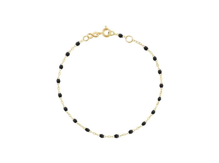 Bracelet Gigi Clozeau Classique en or jaune et résine noire, 17cm