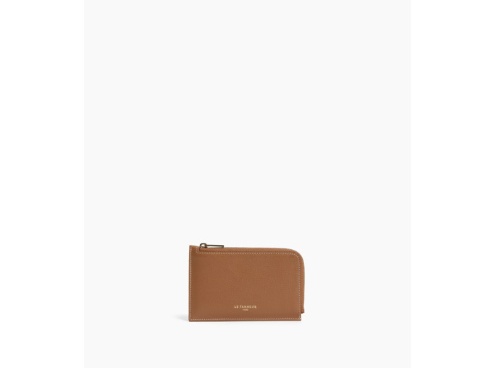 Porte cartes zippé Albertine en cuir grainé