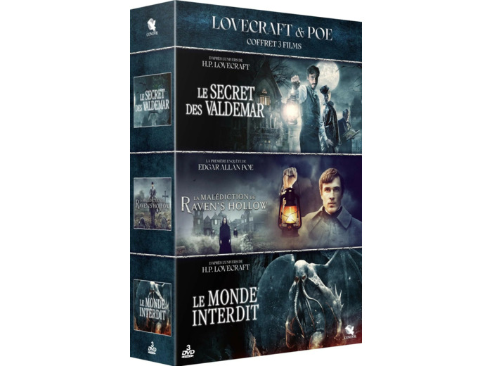 Dvd Lovecraft & Poe - Coffret 3 films : Le Territoire des Ombres : Le secret des Valdemar & Le monde interdit + La Malédiction de Raven's Hollow