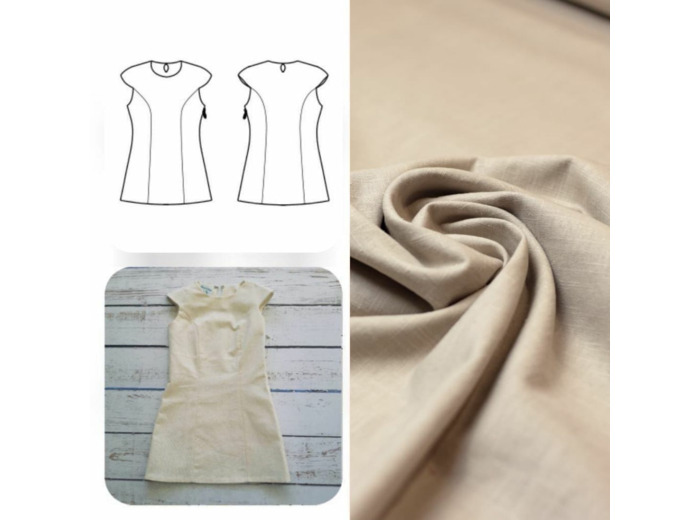 Christine Charles – Kit Couture Robe Yselda Uni Couleur Beige Clair