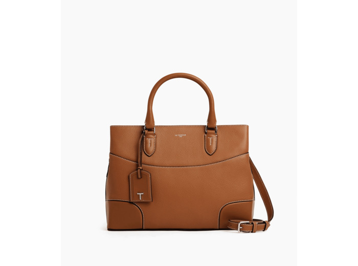 Grand sac à main Romy en cuir grainé et lisse