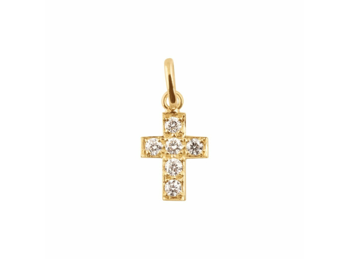 Pendentif Gigi Clozeau Croix en or jaune et diamants