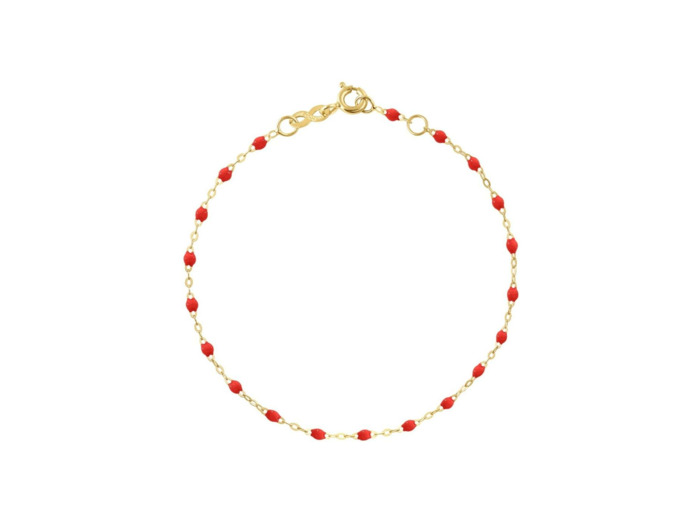 Bracelet Gigi Clozeau Classique en or jaune et résine coquelicot, 17cm