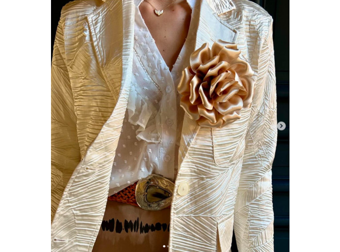 Blazer gaufré ivoire