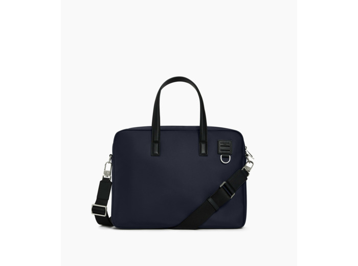 Porte documents 15" Basile en toile nylon et cuir lisse