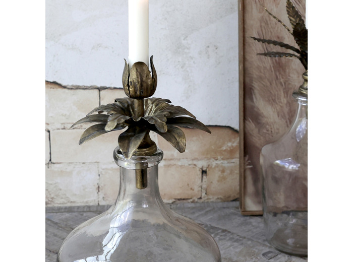 Porte-bougie carafe grande fleur