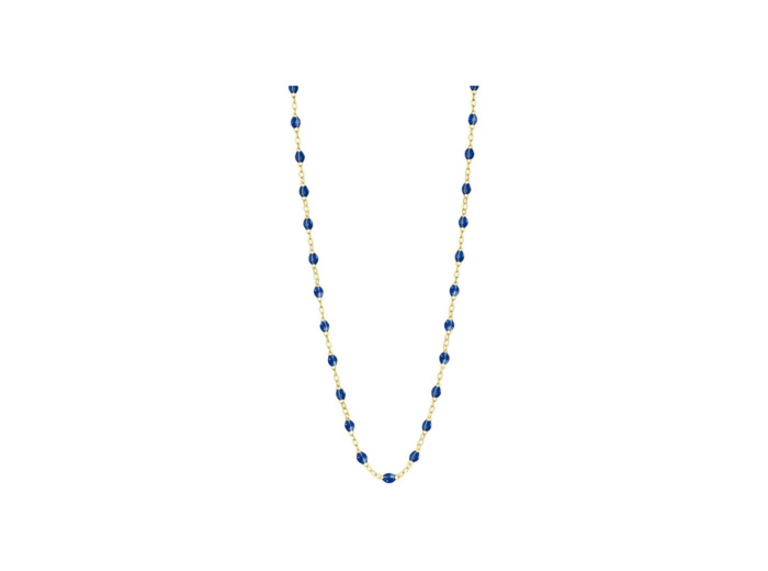 Collier Gigi Clozeau Classique en or jaune et résine bleu prusse, 45cm