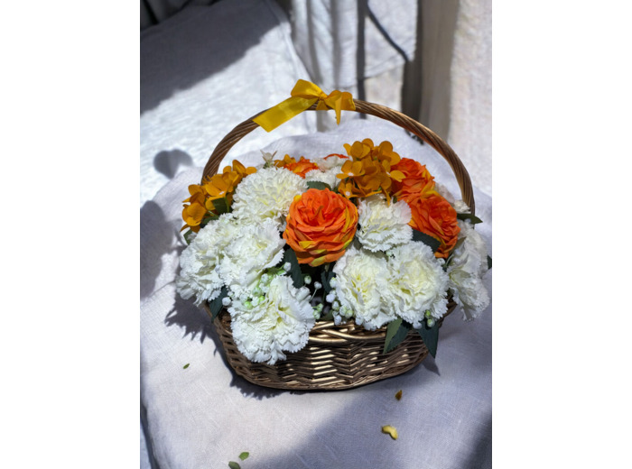 Panier de fleurs artificielles S
