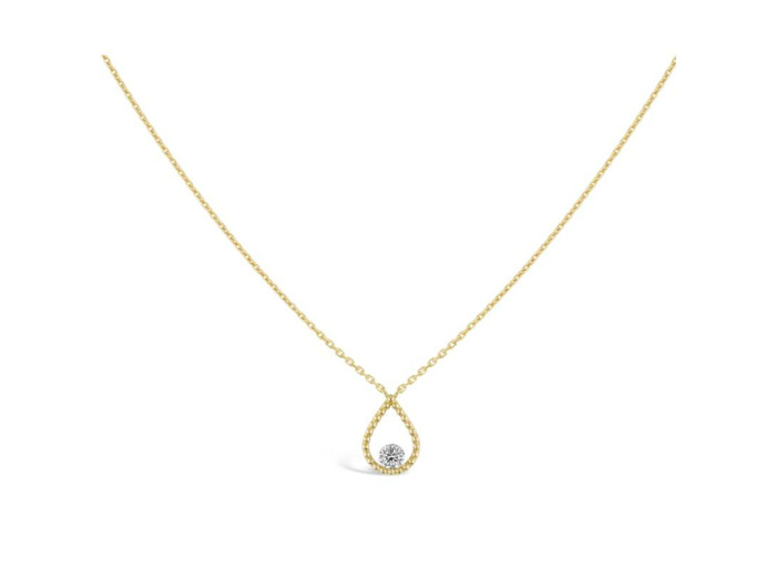 Collier Sarlane Palline en or jaune et diamant de 0.15ct