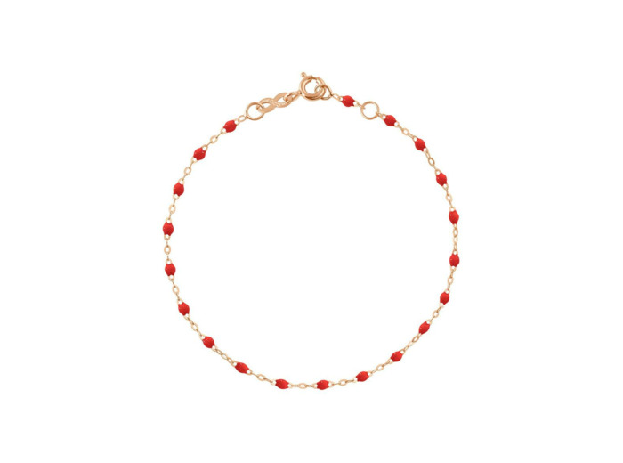 Bracelet Gigi Clozeau Classique en or rose et résine coquelicot, 19cm
