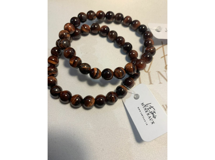 Bracelet en Oeil de taureau 8mm