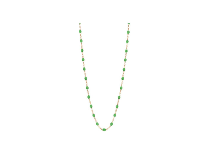 Collier Gigi Clozeau Classique en or rose et résine vert prairie, 45cm
