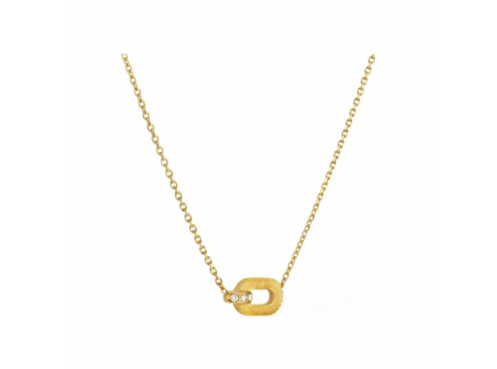 Collier Arthus Bertrand Ruban en or jaune polie et diamants