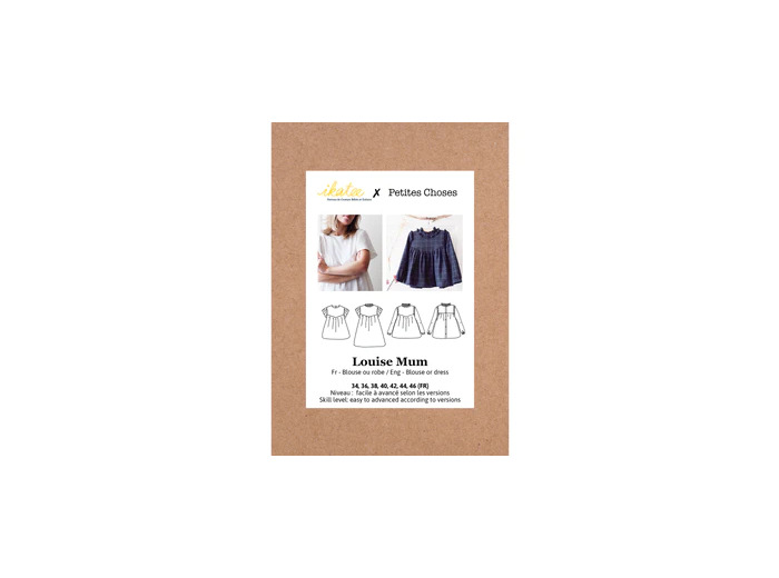Ikatee – Patron Femme Blouse ou Robe "Louise Mum" du 34 au 46